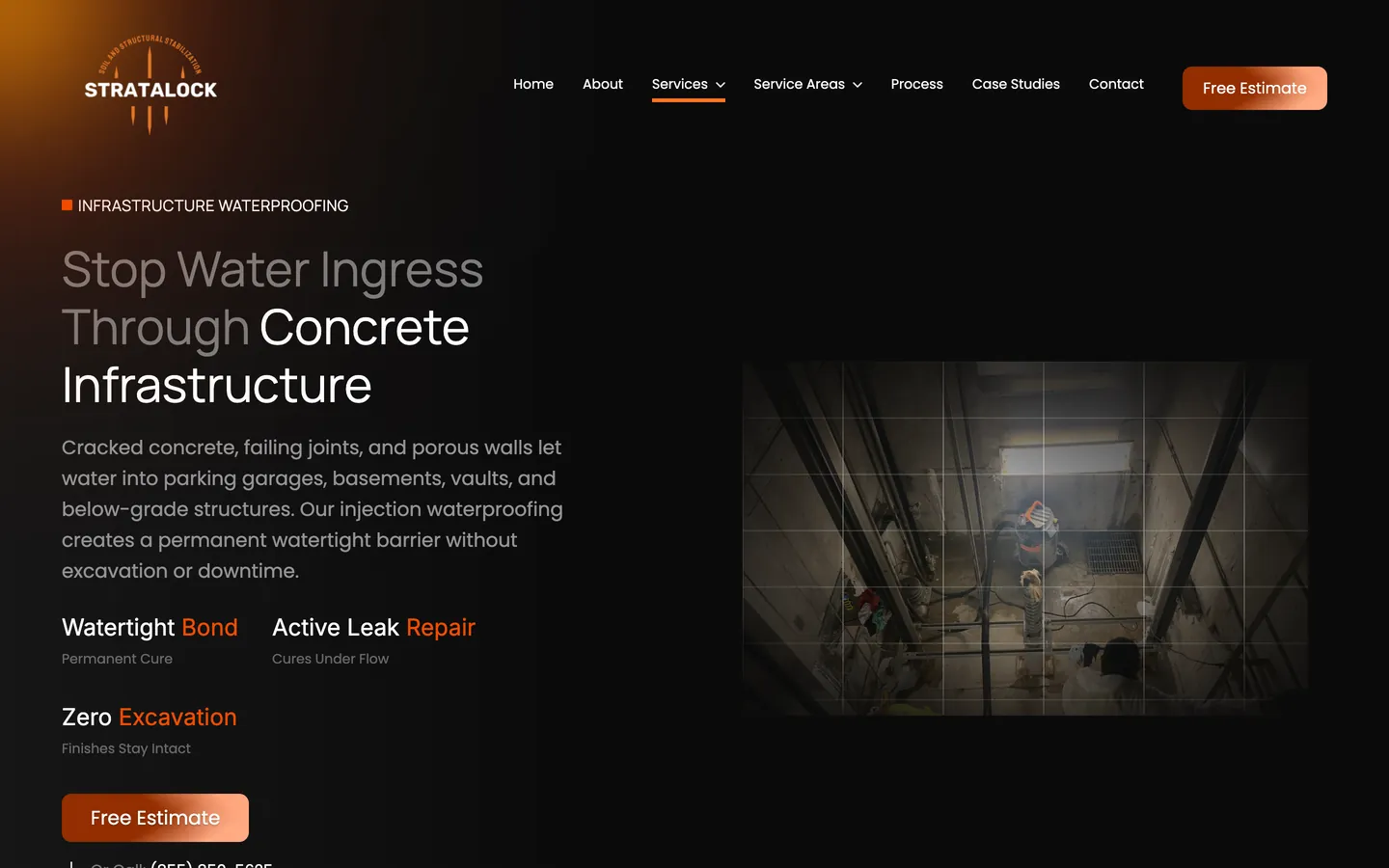 StrataLock's infrastructure page: Stop Water Ingress Through Concrete Infrastructure