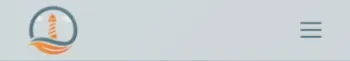 Lighthouse Therapeutics mobile site header: the lighthouse logo and its menu button